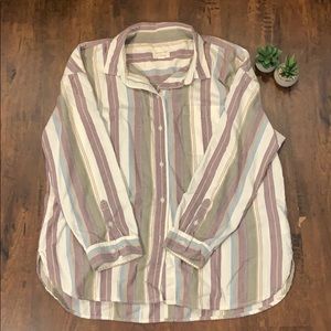 AE Oversized Striped Button Down